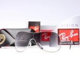Óculos Ray Ban Armação prata com lente degradê